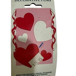 NEW Heart Red & White Decorative Flag ~ Size 28” x 44”